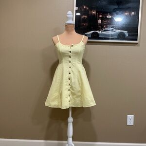Chic Yellow Button-Down Mini Dress